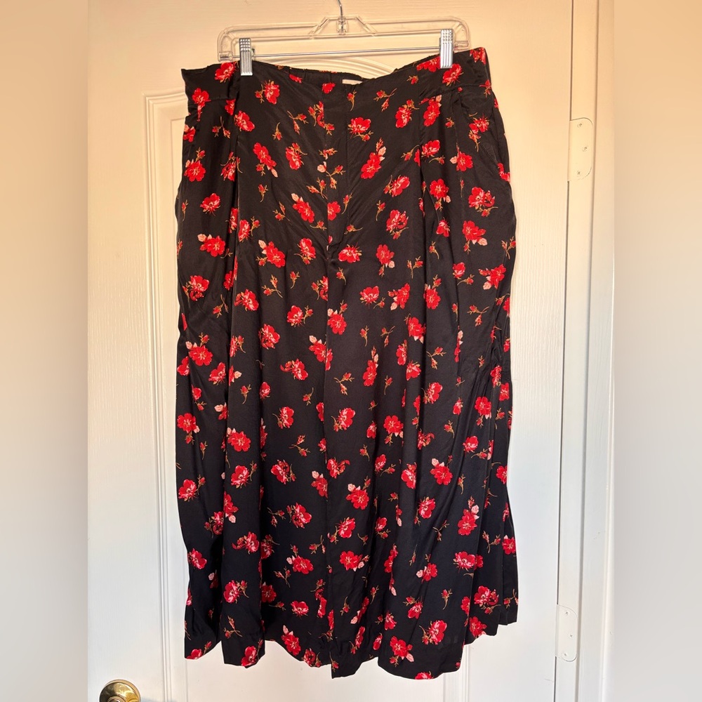 Maeve by Anthropologie High-Rise Printed Crop Wide-Leg Culottes Pants - Size XL